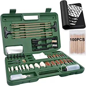 iunio Gun Cleaning Kit, Universal Gun Cleaning, All Caliber, with Mat and Carrying Case, for All Guns, Rifle, Shotgun, Handgun, Pistol, Hunting, Shooting Cleaning kit
