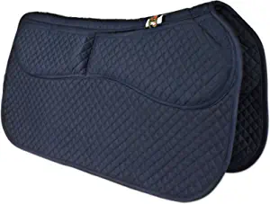 ECP All Purpose Diamond Quilted Therapeutic Contoured Correction Support Western Saddle Pad with Adjustable Memory Foam
