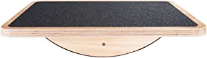 StrongTek Professional Wooden Balance Board, Rocker Board, Wood Standing Desk Accessory, Balancing Board for Under Desk, Anti Slip Roller, Core Strength, Stability, Office Wobble Boards