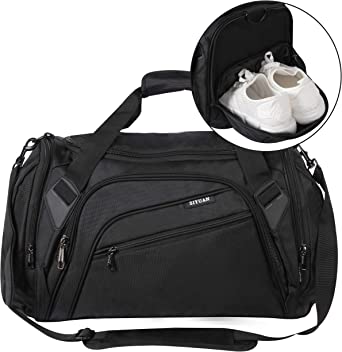 SIYUAN Gym Duffel Bag Water Resistant Travel Golf Bag with Shoe Compartment Athletic Sports Bag Large Capacity S/M/L/XL(Length 15-22 Inches, 32-68L)