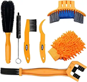 SINGARE 7pcs Bicycle Bike Cleaning Tools Set, Bike Clean Brush Kit Suitable for Mountain, Road, City, Hybrid, BMX and Folding Bike