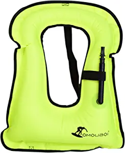 OMOUBOI Inflatable Snorkel Vest Kayak Swim Vest for Adults Snorkel Vests Inflatable Buoyancy Jacket Portable Diving Jackets Swimming Vests for Snorkeling Water Sports Beginner Adults-Only (96-220 lbs)