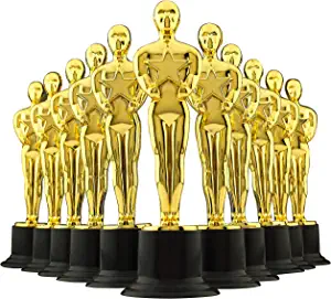 Bedwina 6" Gold Award Trophies - Pack of 12 Bulk Golden Statues Party Award Trophy, Party Decorations and Appreciation Gifts