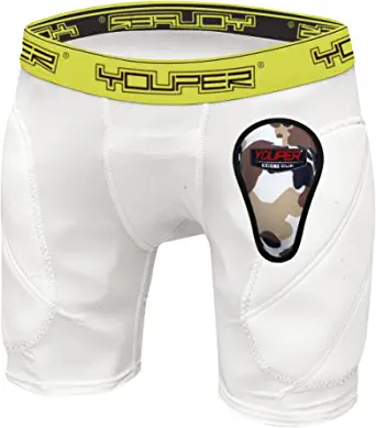 Youper Boys Youth Padded Sliding Shorts with Soft Protective Athletic Cup for Baseball, Football, Lacrosse