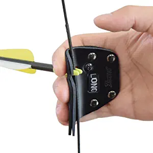 SHENG-RUI Archery Finger Tab Shooting Tabs Finger Saver Protect Guard Cow Leather for Recurve Bow Right Handed
