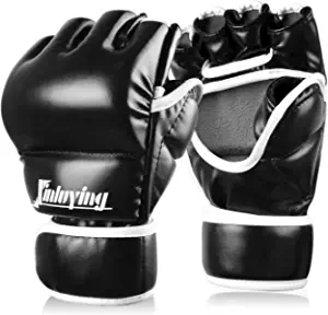 Xinluying MMA Gloves Martial Arts Grappling Sparring Punch Bag UFC Boxing Training Half Mitts for Men Women