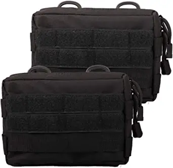 Novemkada MOLLE Pouches - 2 Pack Tactical Compact Water-Resistant Utility Gadget Gear EDC Pouch