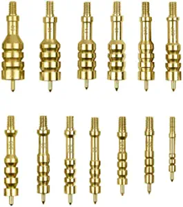 iunio Solid Brass Gun Cleaning Jag Set, Gun Cleaning Jag for Rifle Cleaning and Maintenance Solid Brass Slotted Tip with Storage Case