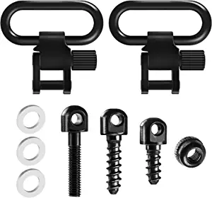 GUGULUZA Rifles Sling Swivels 1-Inch with 3 Pieces Wood Screw Studs Set for Shotguns Quick Detachable Gun Sling Mounting Kit
