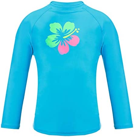 Dayu Girls' Flower Long Sleeve Rashguard