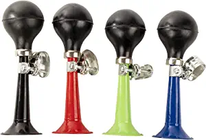 4 Pack Bike Horn for Adults, Kids with Rubber Squeeze Bulb, Outdoor Essentials, 4 Assorted Colors (7 x 2 x 2 in)