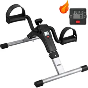 Folding Pedal Exerciser, Mini Exercise Bike Under Desk Bike Foot Pedal Exerciser, Foot Hand Cycle Portable Peddler Machine Bicycle Exerciser Arm Leg Exerciser While Sitting (Blue)