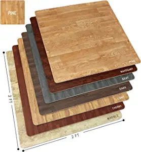 Sorbus Wood Grain Floor Mats Foam Interlocking Mats Tile 3/8-Inch Thick Flooring Wood Mat Tiles Borders - Home Office Playroom Basement Trade Show