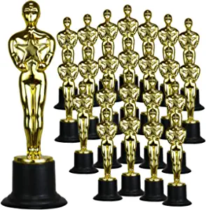 GiftExpress 6" Gold Award Trophy, Award Statues, Oscar Statues Trophies for Award Ceremony, Appreciation Gift (Pack of 24)