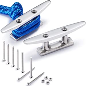 ZOMCHAIN Boat Cleat Open Base Boat Cleat, Dock Cleat All 316 Stainless Steel Boat Mooring Accessories, Include Installation Accessories Screws