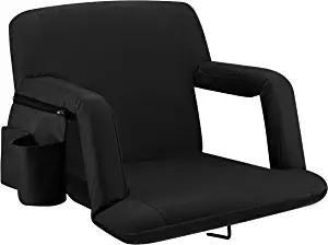 Alpcour Folding Stadium Seat  Deluxe Reclining Wide Adults Camping Back Support Chair for Bleachers  Best Extra Thick Plus Size Waterproof Lightweight Sturdy Padded Bleacher Seats Backs