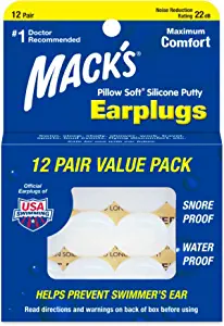 Mack's Pillow Soft Silicone Earplugs - 12 Pair, The Original Moldable Silicone Putty Ear Plugs for Sleeping, Snoring, Swimming, Travel, Concerts and Studying
