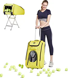 Tennis Bag, Hopper, Feeder All-in-One Picker Upper Basket Cart, Tennis Ball Hopper with Wheels, Tennis Racket Bag. Store, Travel, Practice All Gears of Tennis, Pickleball, Softball with VIV TennisPUB
