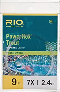 RIO Products Powerflex Trout Fly Fishing Leaders, Freshwater Tapered Fly Line, 9 Foot - 6 Pack