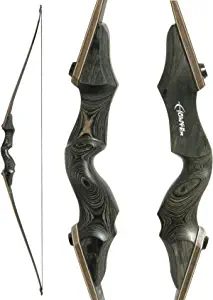 Obert Black Hunter Archery Takedown Recurve Bow American Longbow Adult Right Hand Hunting Wood Bow 60",30-60lbs Target Practice
