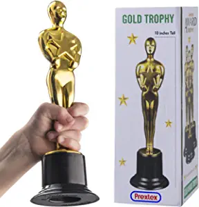 Prextex 10-Inch Gold Award Trophy for Trophy Awards and Party Celebrations, Award Ceremony, and Appreciation Gift,