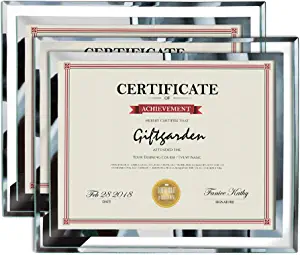 Giftgarden 8.5x11 Glass Frame Set of 2, Clear 8.5 x 11 Picture Frames for Document Award Tabletop Display