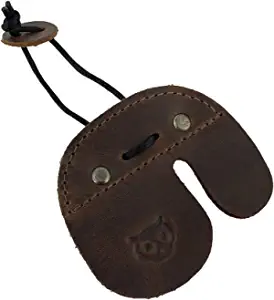 Hide & Drink, Rustic Leather Archery Finger Tab, Protect Guard for Recurve Bows, Fingers Protector, Shooting Practice Gear Sports & Outdoors Handmade