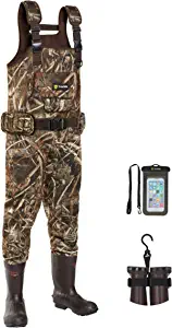 TIDEWE Hunting Waders with Boot Hanger & 600G Insulation, Waterproof Cleated Neoprene Bootfoot Fishing Chest Waders