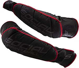 Social Paintball SMPL Arm & Elbow Pads Protection, Black Red