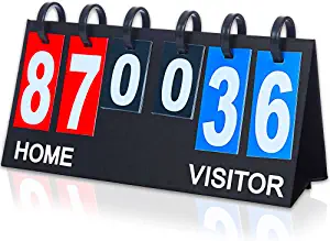 Upstreet Scoreboard/Score Keeper for Indoor & Outdoor Sports - Ping Pong/Baseball/Tennis/Basketball Scoreboard or Varsity Scoreboards/Volleyball Scorekeeper - Portable Scoreboard Flips up to 99