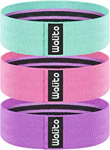 WALITO Resistance Bands for Legs and Butt, Fabric Exercise Loop Bands Yoga, Pilates, Rehab, Fitness and Home Workout, Strength Bands for Booty