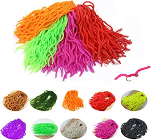 Greatfishing Best Color Combo Set Leg Squirmy Wormy Fly Tying Materials for San Juan Fly Flies Soft Lure Ultra Stretchy Fishing Worm Body Trout Floating Assortment