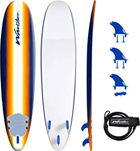 WAVESTORM 8' Surfboard, Sunburst Graphic,Orange White,WS18-SRF001-SUN
