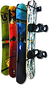 StoreYourBoard Heavy-Duty Snowboard Storage Rack, Holds (8) Snowboards, Vertical Wall Mount Hanger, Indoor Home Garage Hooks Metal Organizer
