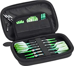 Casemaster Sentinel EVA Foam Shell Dart Case, Holds 6 Darts and Extra Accessories, Tips, Shafts and Flights, Compatible with Steel Tip and Soft Tip Darts