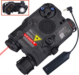ActionUnion Airsoft PEQ 15 IR Laser PEQ Box White Flashlight + Red Laser Sight with IR Upgrade Version Battery Box for AEG GBB CQB