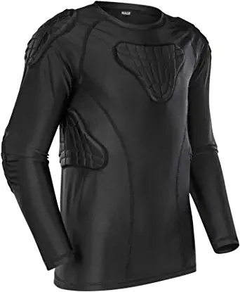 TUOYR Youth Boys Padded Protective Shirts Shorts for Football Paintball Baseball Compression Shirt