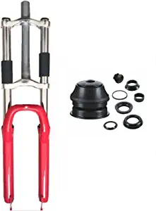 DONSP1986 Bike Suspension Fork 26" and 1 1/8" Headset Combo,Disc Brake,Red,Bike Fork/Bicycle Forks