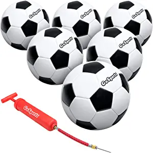 GoSports Classic Soccer Ball with Premium Pump - Available as Single Balls or 6 Pack - Choose Your Size