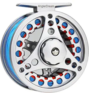 ANGLER DREAM (1/2WT 3/4WT 5/6WT 7/8WT) Fly Reel with Line Combo Aluminum Alloy Large Arbor Fly Fishing Reels Weight Forward Fly Line with Braided Backing Taper Leader Pre-Tied