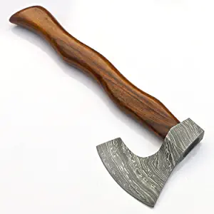 Handmade Damascus Viking Axe Bearded Axe Chopping Axe, Camping Outdoor Hatchet for Wood Splitting and Kindling0 vk2236S