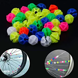 CuteExpress Luckycivia 180 pcs Assorted Colors Bike Bicycle Wheel Spokes Bead Plastic Clip Spoke Bead Derections