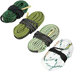 FUNANASUN 2-Pack Gun Bore Rope Rifle Shotgun Gun Bore Brush for 9mm 5.56mm .223 .22 .308 12Ga .45 .50 30-06 and Others (Choose More Calibers)