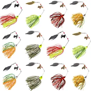 Spinner Baits Fishing Lures Bass Fishing Buzzbait Hard Metal Lure Topwater Fishing Lure Multicolor Swimbait Jig Lure for Bass Trout Salmon Fishing 6/12pcs