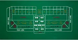 GSE 36"x72" Portable Casino Craps Tabletop Felt Layout Mat, Casino Craps Layout Table Top Mat (Green Craps)
