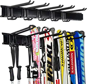 Ultrawall Ski Storage Rack, Skis and Snowboard Wall Storage Rack, Storage Rails for Garage Organizer, Snow Ski Holder for Home Shed Storage Organization System Holds Up to 300lbs