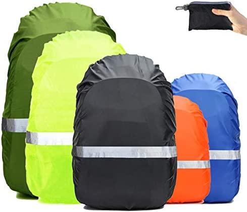 Frelaxy Hi-Visibility Backpack Rain Cover with Reflective Strip 100% Waterproof Ultralight Backpack Cover, Storage Pouch, Anti-Slip Cross Buckle Strap, for Hiking, Camping, Biking, Outdoor, Traveling