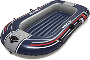Bestway 61064E Hydro Force Treck X1 Inflatable 2 Person Water Fishing River Raft Boat Tube with Oarlocks and Carry Handles, Navy Blue
