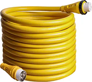 Marvine Boat Shore Power Cord Extension 25FT 50 Amp 3 Prong Male SS1-50P to SS1-50R Female STW6/3 Cable Marine 50 Amp Cord