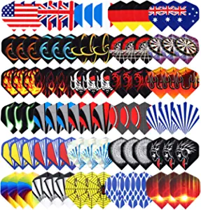 Niubixx Standard Dart Flights 30 Sets 90 Pcs Durable PET and Laser Replacement Feather Tail Wing - Perfect Accessories Equipment Supplies for Dart Games